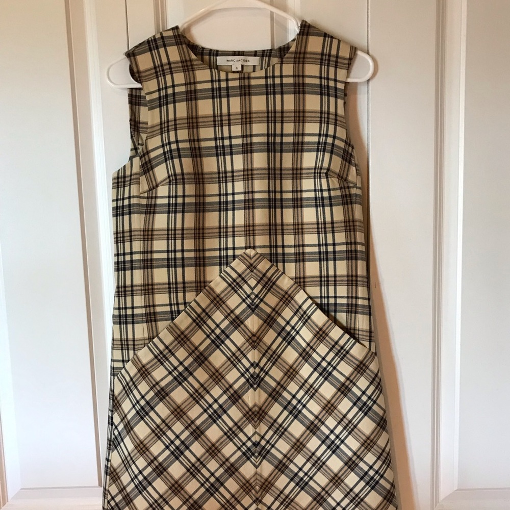 Vintage Marc Jacobs worsted wool plaid dress. Sz 4